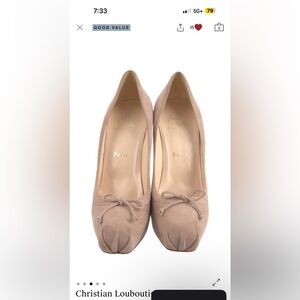 Christian Louboutin Nude Suede Heels